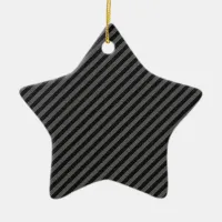 Thin Black and Gray Diagonal Stripes Ceramic Ornament