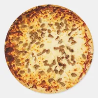 Cheese and Sausage Pizza  Classic  Classic Round Sticker