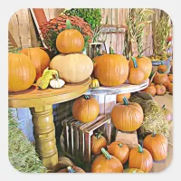 Pumpkins Halloween Autumn Stand Stickers