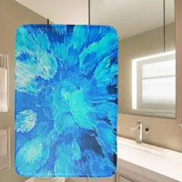 Abstract, modern, turquoise mosaic  bath mat