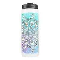 *~* A Hand Drawn & Watercolor Mandala Thermal Tumbler