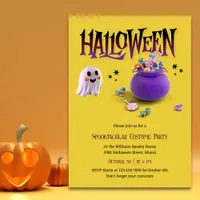 Spooktacular Ghost Kids Halloween Costume Party Invitation