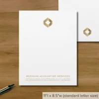 Stylish Luxury Modern Gold Diamond Logo Letterhead