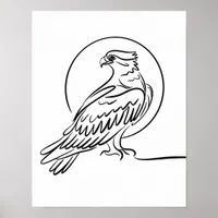 Osprey Bird of Prey Line Art Poster Irish Wildlife