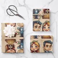 Cute Funny Wedding Couple  Wrapping Paper Sheets