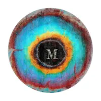 Ethereal Cosmic Eye Monogram Vibrant Abstract Art Cutting Board