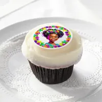 Birthday Party African-American Girl Personalized Edible Frosting Rounds