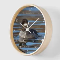 Sweet Bufflehead Duck on Sunlit Waters Wall Clock