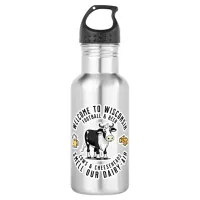 Welcome to Wisconsin, Smell our Dairy Air Stainless Steel Water Bottle