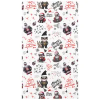 Cute Gangster Santa Merry Christmas on White |     Tablecloth