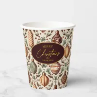 Earth Tones Christmas Pattern#12 ID1009 Paper Cups