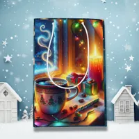 Hot Chocolate in a Christmas Window   Medium Gift Bag