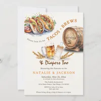 Tacos & Brews Diapers Casual Couples Baby Shower Invitation