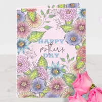 Pink Purple Blossoming Flowers Mother's Day Card