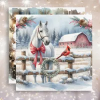 White Christmas Horse and Cardinal Farming