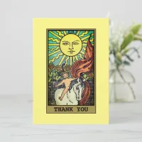 The Sun Tarot Card Yellow Thank You Card