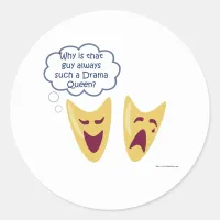 Drama Queen Classic Round Sticker