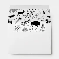 Buffalo Adventures Pattern Black ID599 Envelope