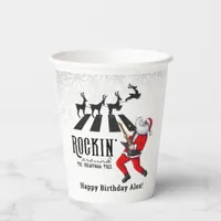 Rock N Roll Santa Rockin' Birthday Christmas Party Paper Cups