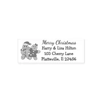 Cute Christmas Gingerbread Men Address Label Self-inking Stamp