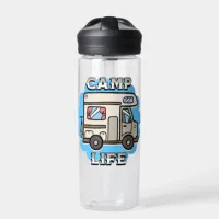 Camp Life | Retro Camper Personalized Water Bottle