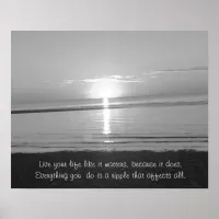 Inspirational Quote Poster with Beach Sunset