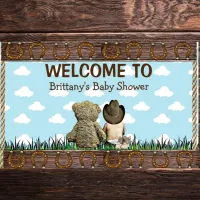 Country and Western Lil Cowboy & Teddy Bear Banner