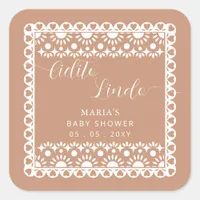 Mexican Papel Picado Cielito Lindo Baby Shower Square Sticker