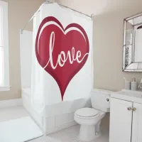 love in heart valentines shower curtain