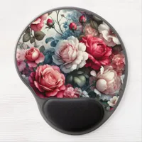 Timeless Rose Floral Charm Gel Mouse Pad