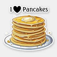 I Love Pancakes | Yummy Foodie Sticker