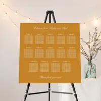 Golden Orange 14 Table Seating Chart Foam Board