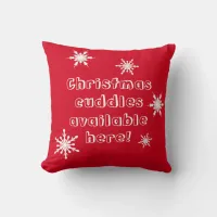 Funny Christmas Cuddles Available Here Throw Pillow