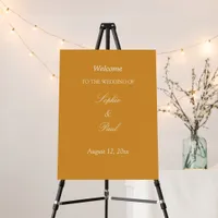 Golden Orange Wedding Welcome Sign