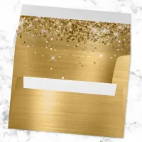 Girly Glittery Gold Ombre Foil Envelope