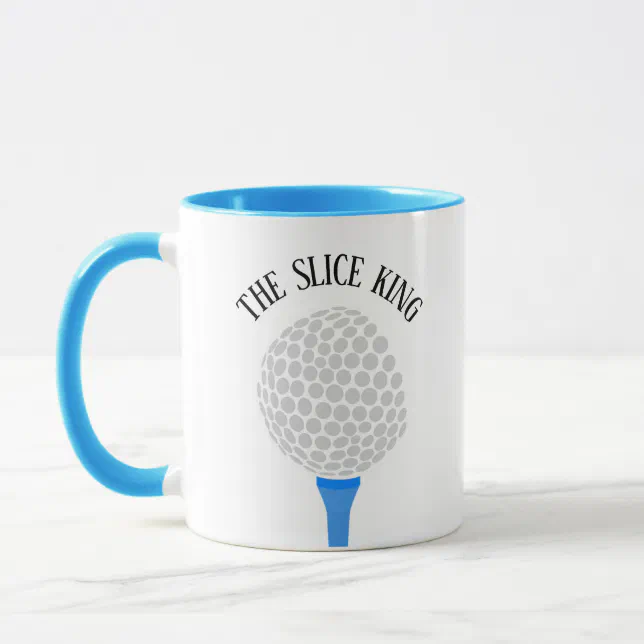 Funny The Slice King Golf Ball Tee Mug