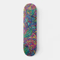 Dynamic Urban Waves Abstract Pattern Skateboard Deck