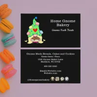 Gnome Hometown Bakery Pastry Cakes & Treats Black Business Card