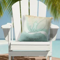 Beach House Nautical Fisherman Aqua Blue ID623 Throw Pillow