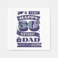 Vintage Retro Style Typography 50th Birthday Dad  Napkins