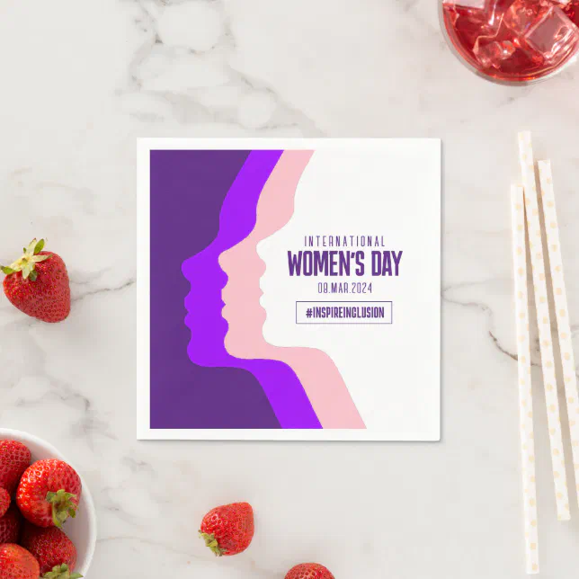 Colorful Faces International Women's Day March 8 Napkins