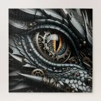 Steampunk Dragon Eye Closeup Ai Art Jigsaw Puzzle