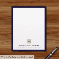 Custom Business Letterhead with Navy Frame