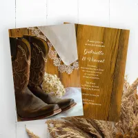 Cowboy Boots and Lace Country Western Wedding Invitation