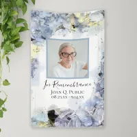 Blue Hydrangea Watercolor Celebration of Life Banner