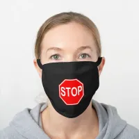 Stop Sign Traffic Road Sign Stop the Virus, ZFJ Black Cotton Face Mask