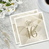 Sparkling Swirls Sweet Sixteen Gold ID652 Napkins