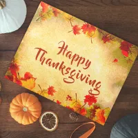 Thanksgiving Autumn Leaves on Old Paper Background Notepad
