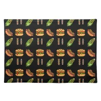 Barbecue Foods | Hamburger, Hotdog, Shish Kabob Cloth Placemat