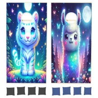 Cute Llama v Tiger Holographic | Cornhole Set